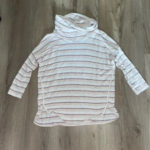 Pink, cream, and white small Lou & Grey turtleneck